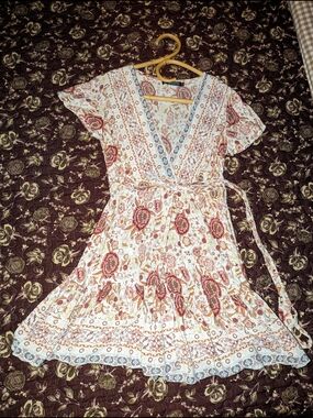 Bamboo Midi Wrap Dress | Size Medium